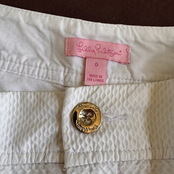 Lilly Pulitzer Nicki Skort 0 Resort White Textured Applique Coral Tennis Beach - Picture 5 of 7